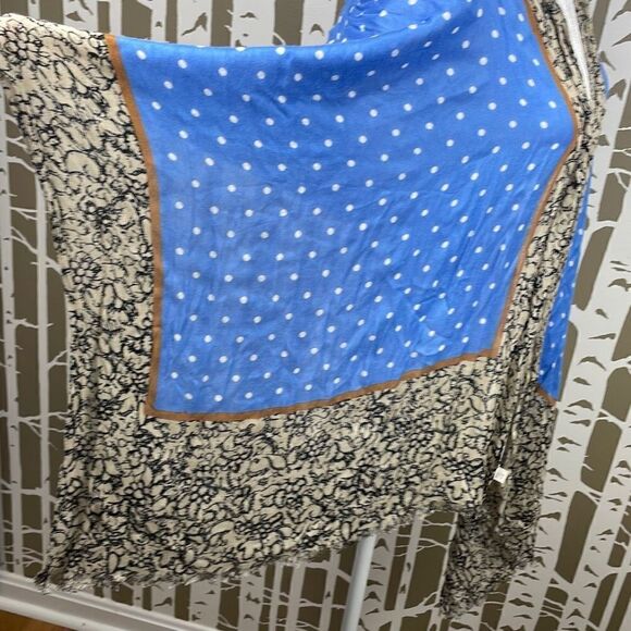 Cruise Ready Cornflower Blue Polka Dot Scarf Wrap - Picture 5 of 10